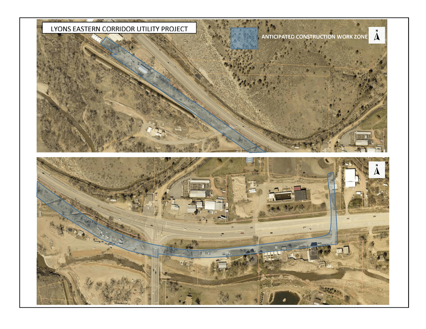 Eastern Corridor Map - North Arrows