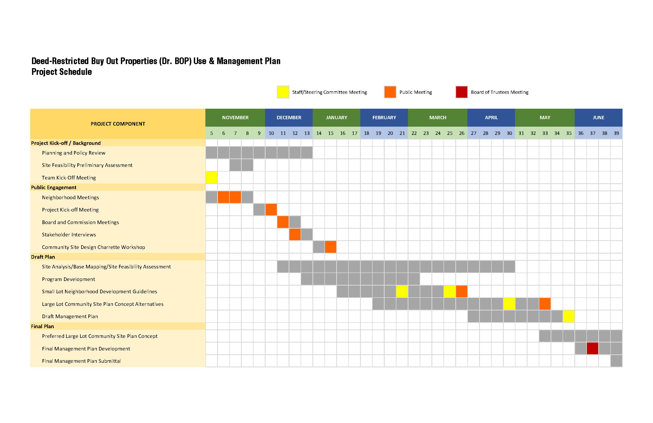 Dr BOP Project Schedule